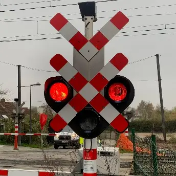 Overweg met rood licht